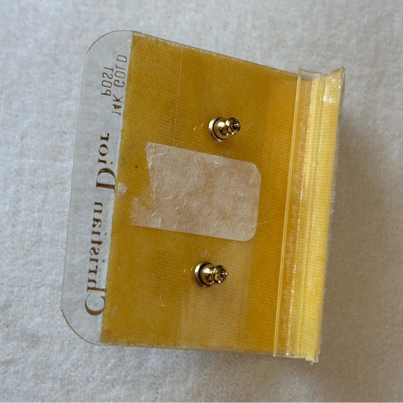 Beautiful vintage Christian Dior, gold tone with cubic zirconia, square & round - Picture 2 of 7